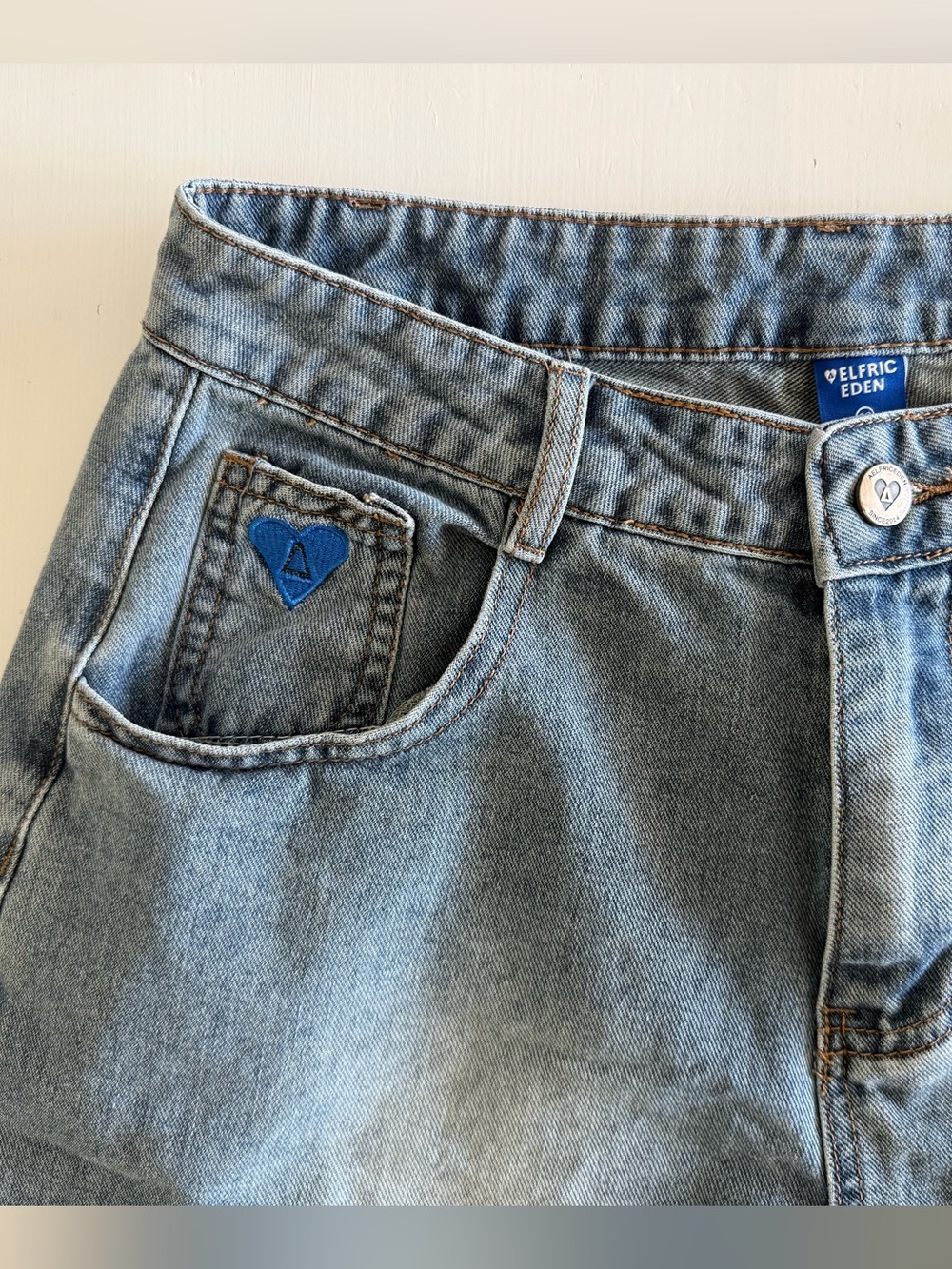 Aelfric Eden Washed Reverse Jorts Jeans Shorts  unique trendy fashionable denim - Picture 3 of 15